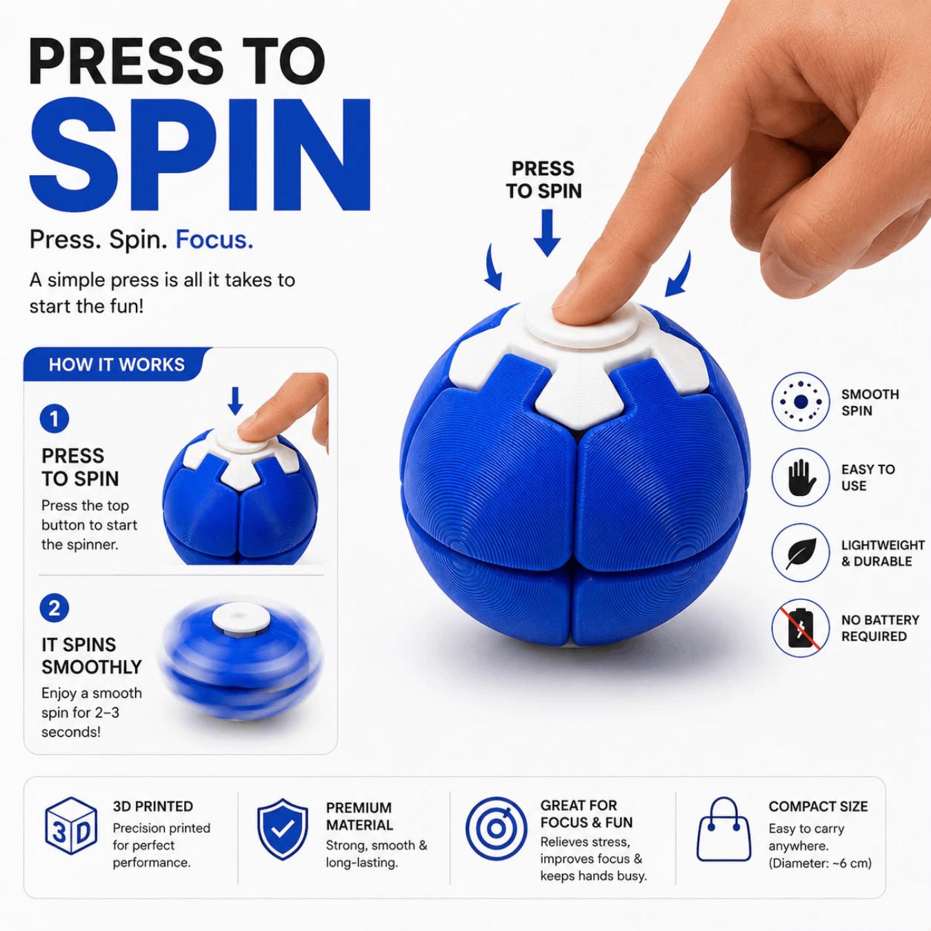Press To Spin Fidget Spinner